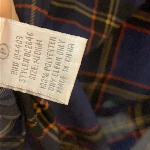 JOA Blue Plaid Chiffon Button Up Shirt - Picture 8 of 8